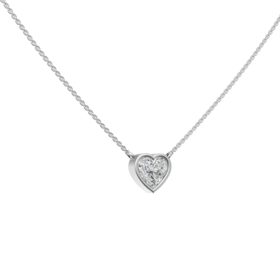 Bezel-Set Heart-Shaped Diamond Pendant