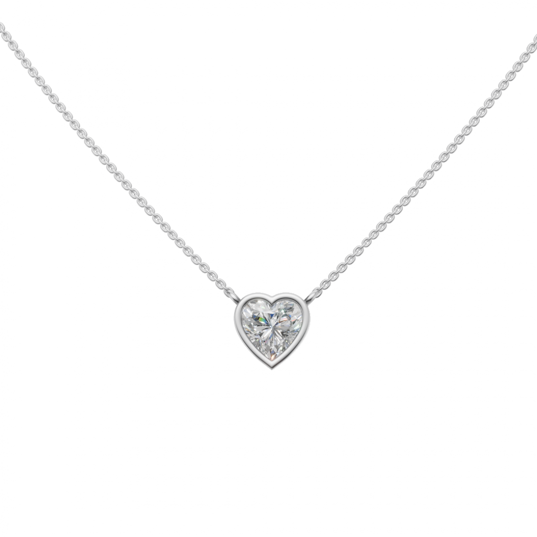 Bezel-Set Heart-Shaped Diamond Pendant