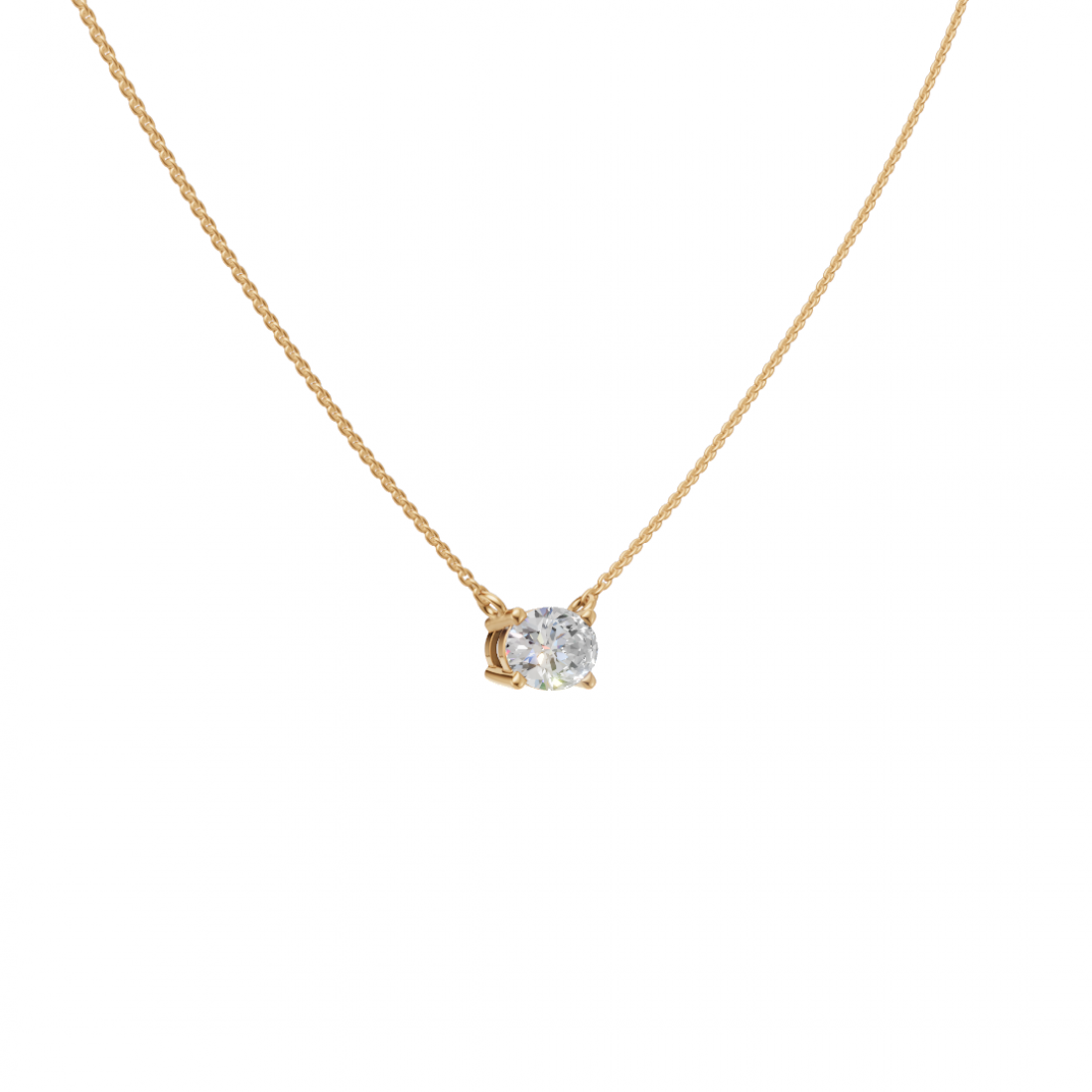 Oval-Cut Diamond Solitaire Pendant