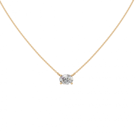 Oval-Cut Diamond Solitaire Pendant