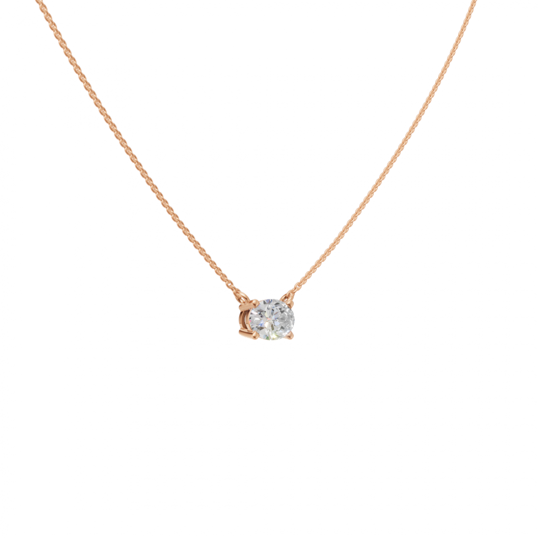 Oval-Cut Diamond Solitaire Pendant