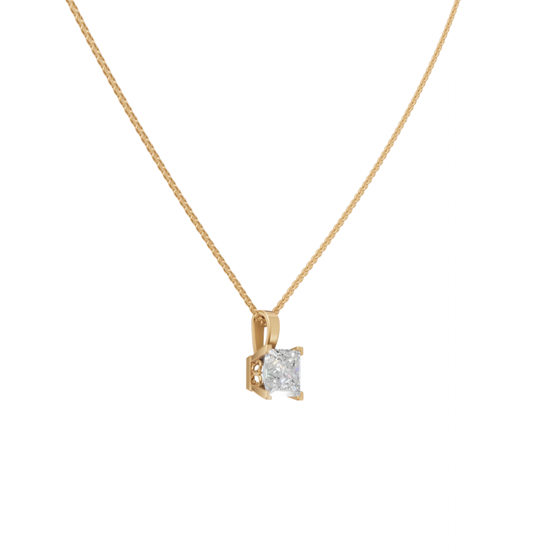 Princess-Cut Diamond Solitaire Pendant