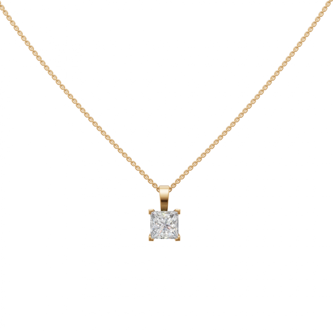 Princess-Cut Diamond Solitaire Pendant