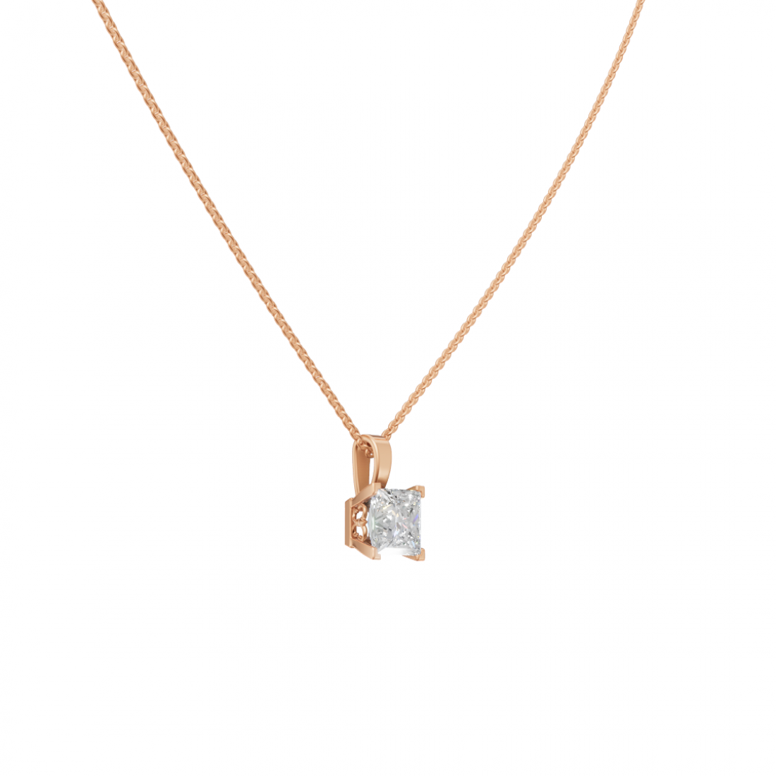 Princess-Cut Diamond Solitaire Pendant