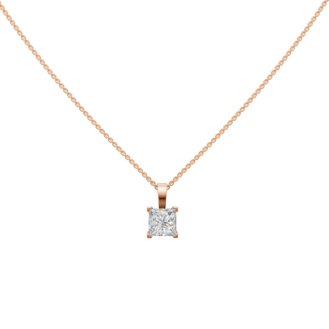 Princess-Cut Diamond Solitaire Pendant