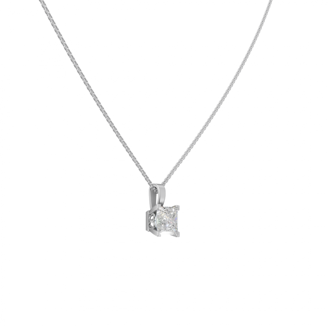 Princess-Cut Diamond Solitaire Pendant
