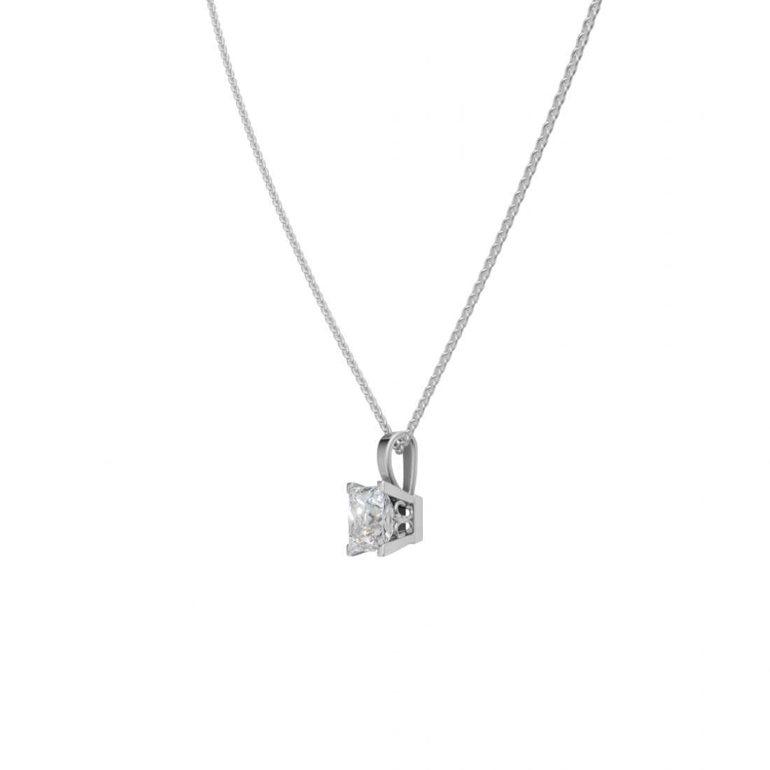Princess-Cut Diamond Solitaire Pendant