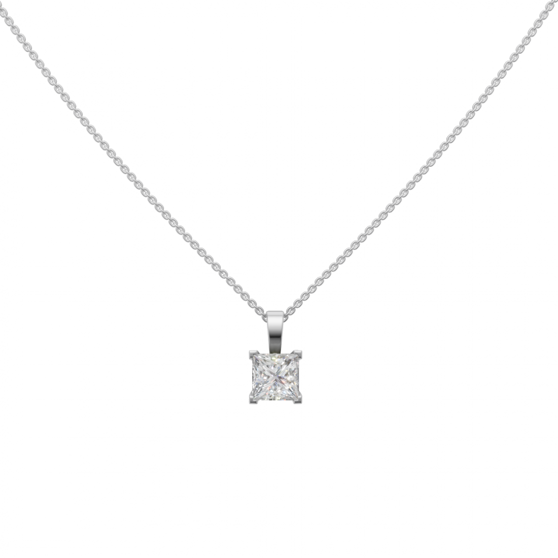 Princess-Cut Diamond Solitaire Pendant
