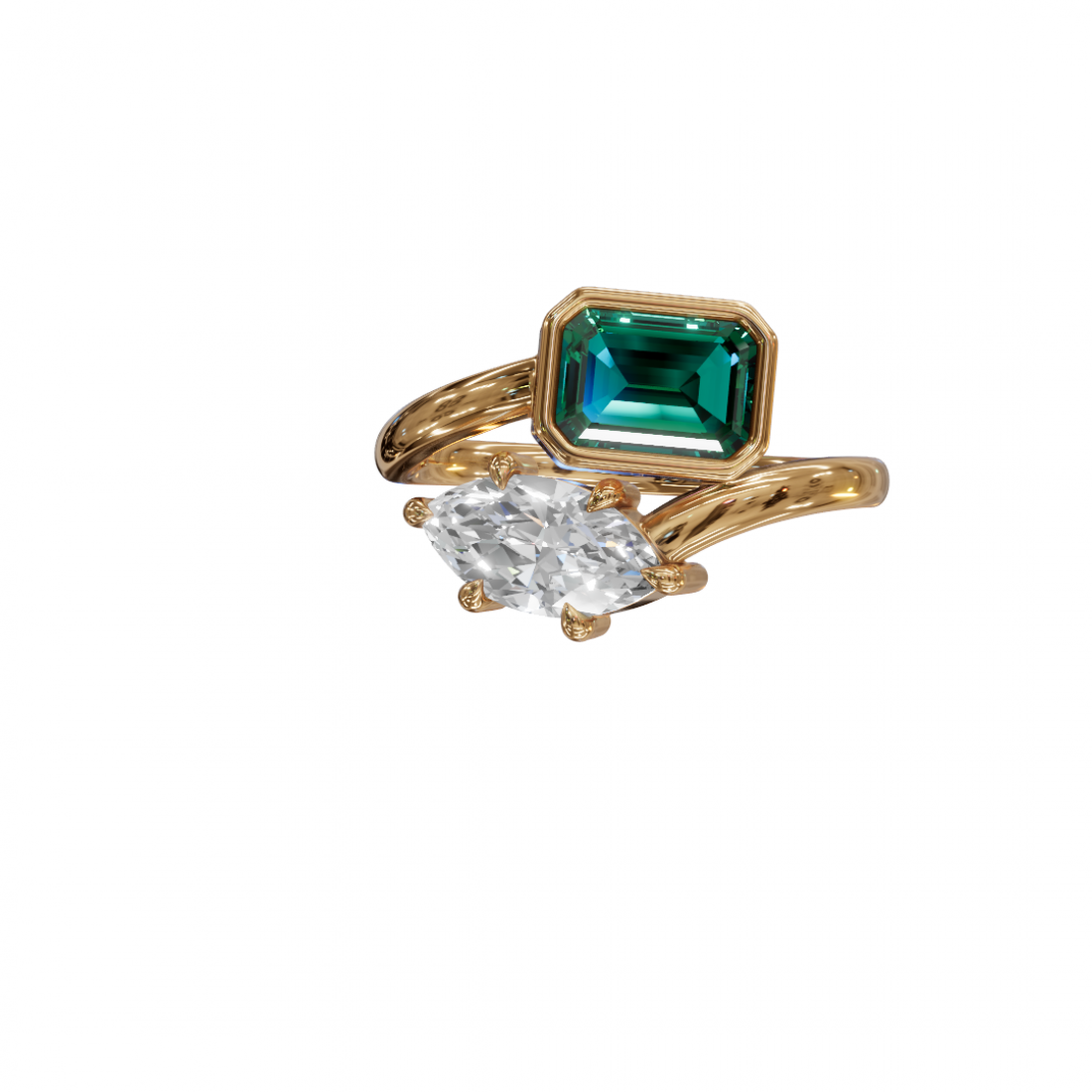  Marquise & Emerald Cut Bespoke Ring