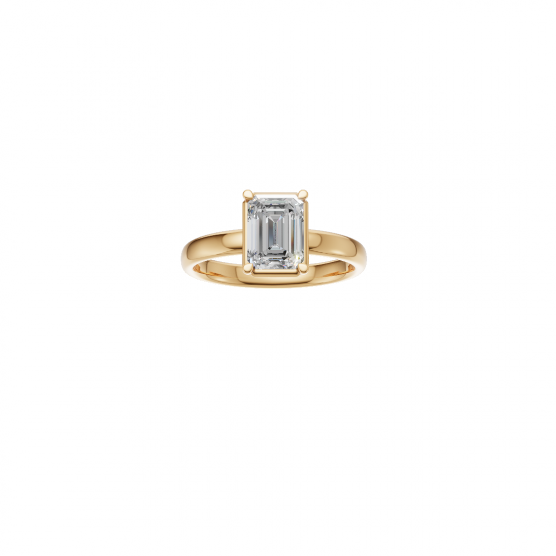 Emerald Cut Solitaire Diamond Ring