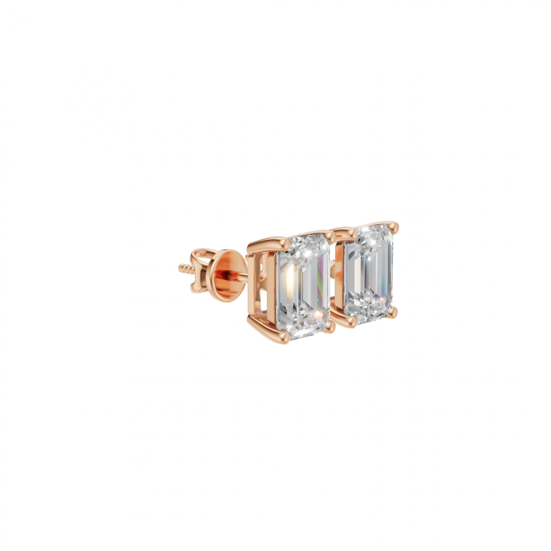 Classic Emerald Cut Diamond Studs