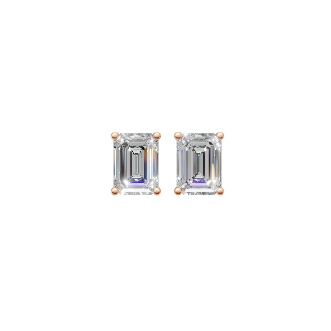 Classic Emerald Cut Diamond Studs