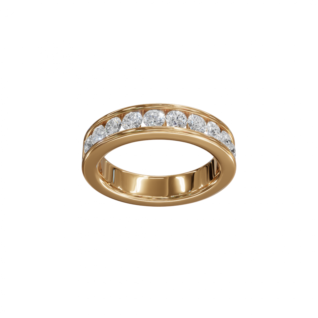 Channel-Set Round Diamond Eternity Band