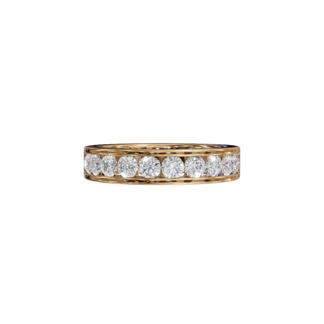 Channel-Set Round Diamond Eternity Band