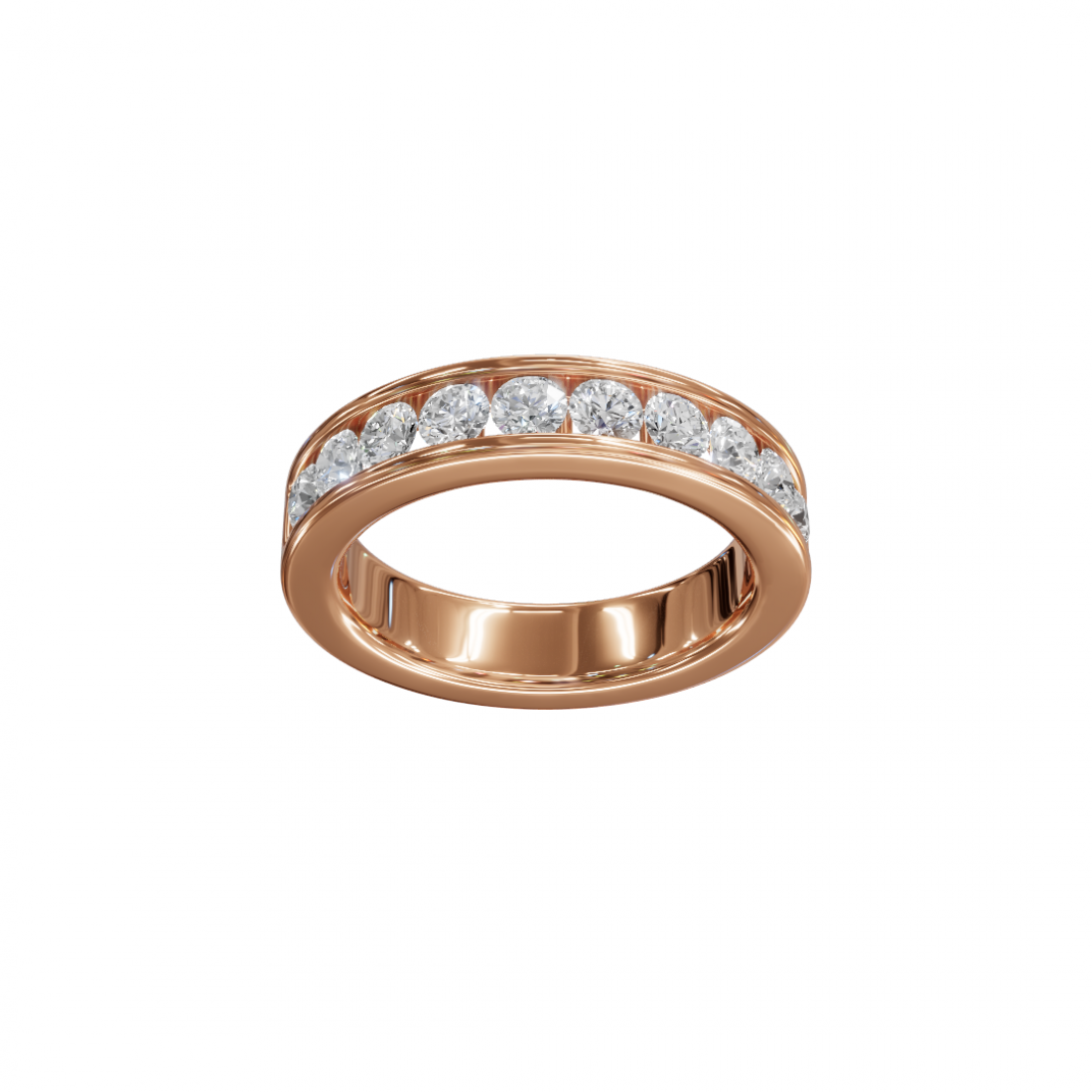 Channel-Set Round Diamond Eternity Band