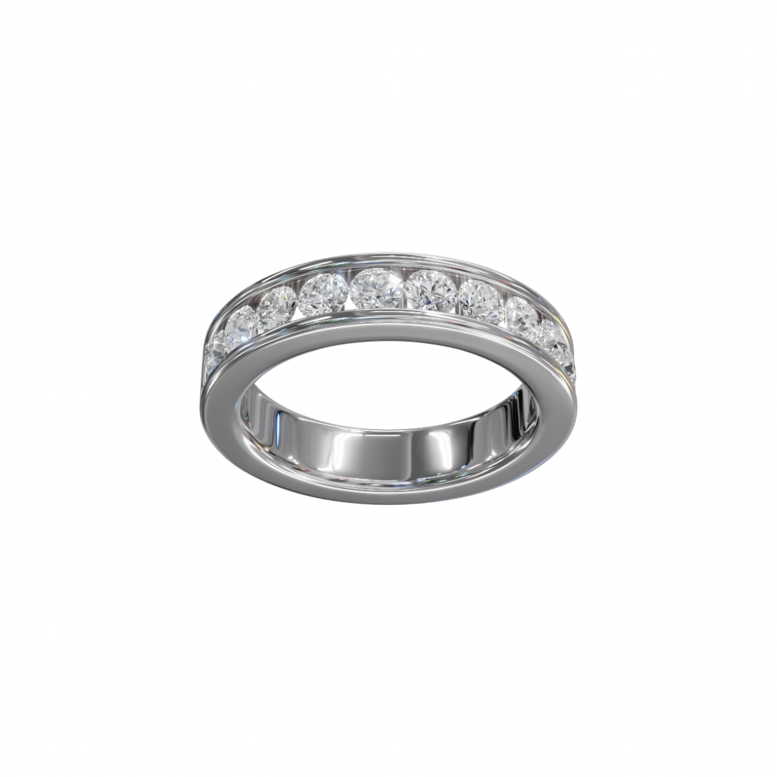 Channel-Set Round Diamond Eternity Band