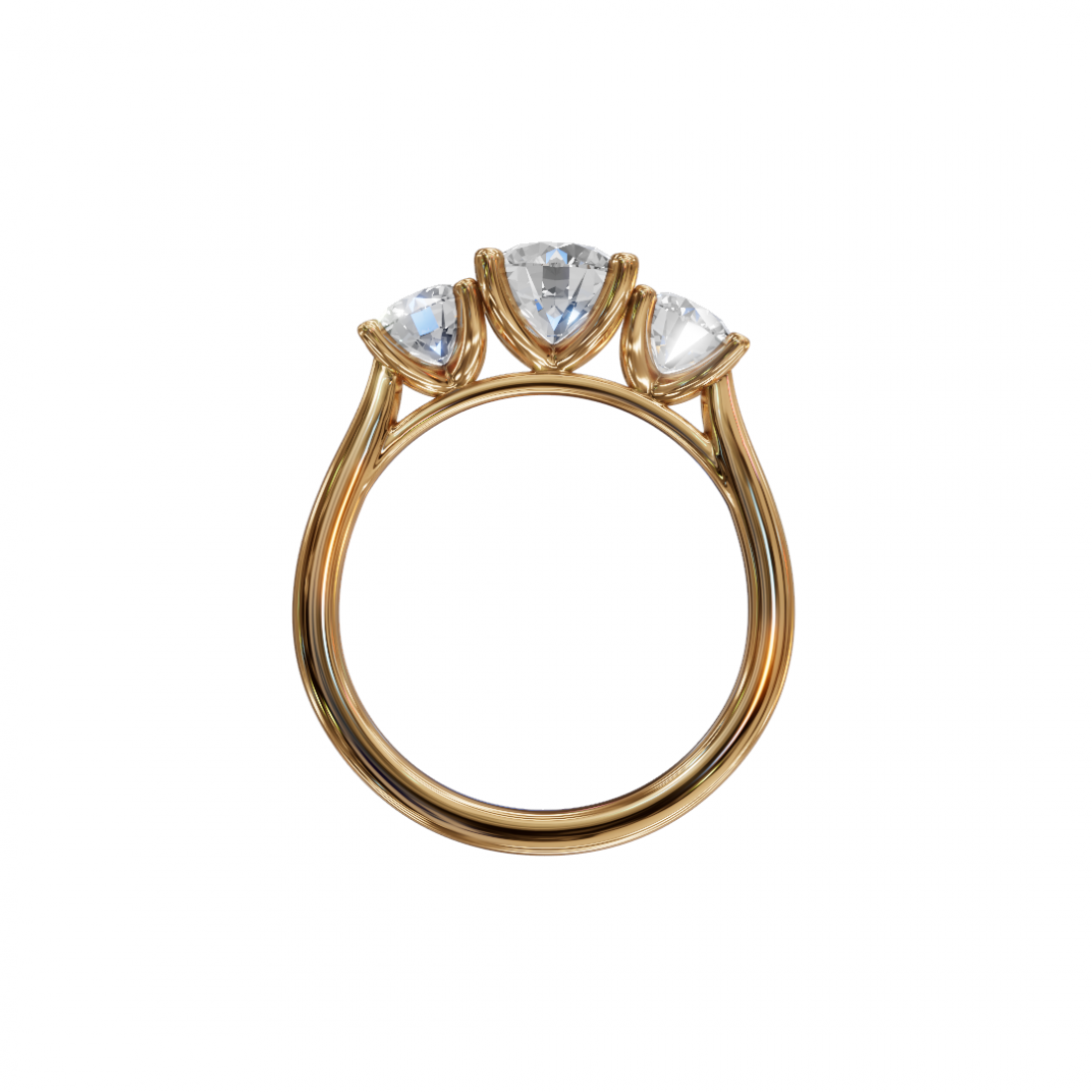Trilogy – Three-Stone Round Diamond Ring 
