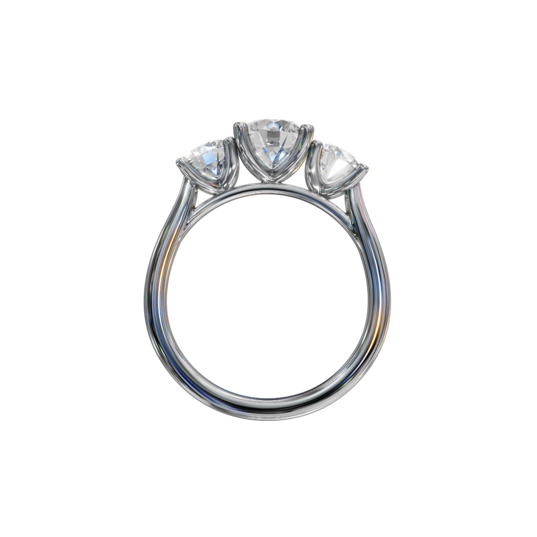 Trilogy – Three-Stone Round Diamond Ring 