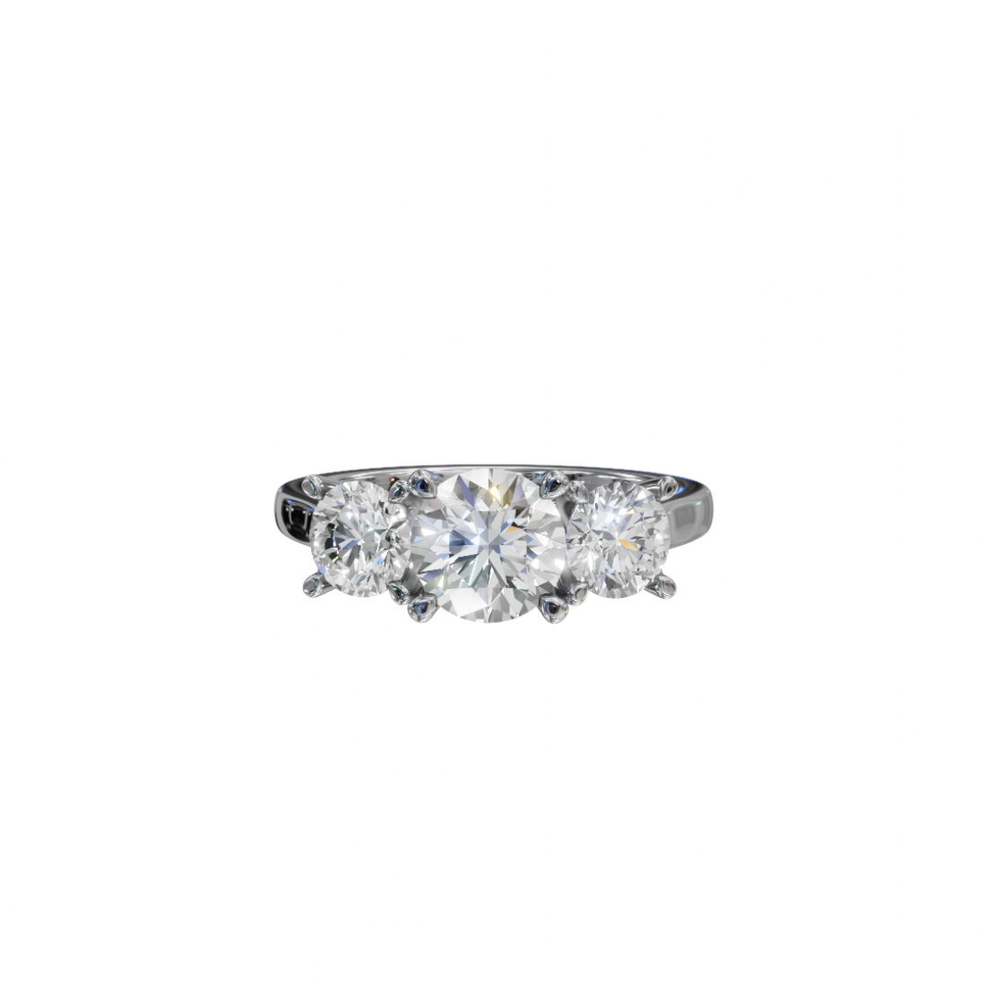 Trilogy – Three-Stone Round Diamond Ring 