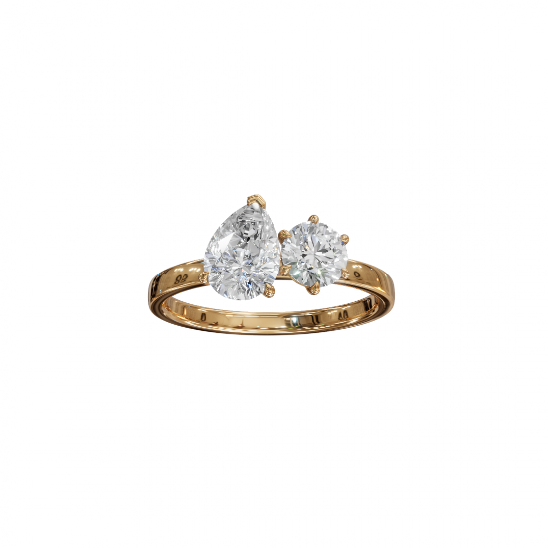 Toi Et Moi Pear and Round Diamond Ring