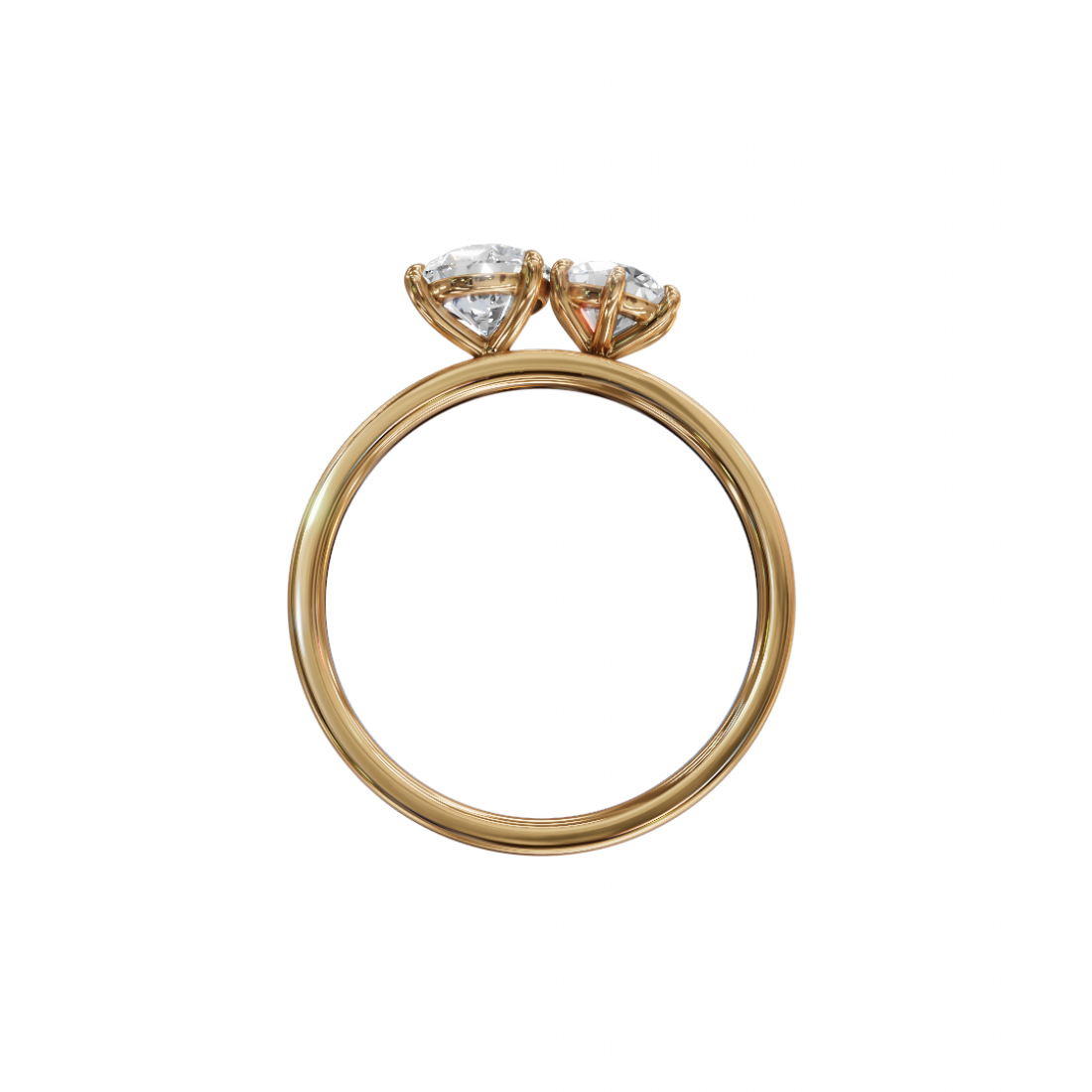 Toi Et Moi Pear and Round Diamond Ring