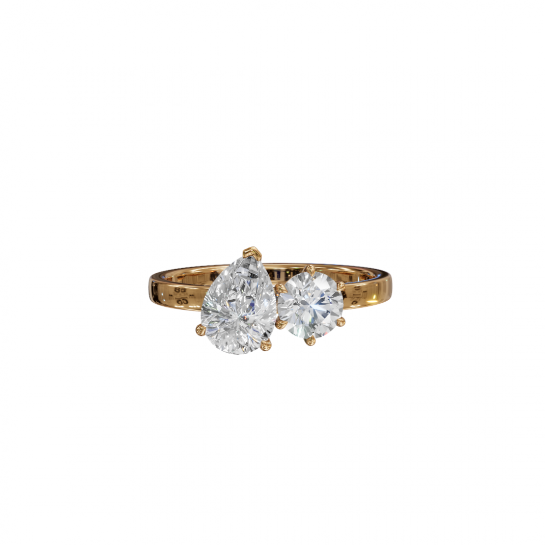 Toi Et Moi Pear and Round Diamond Ring
