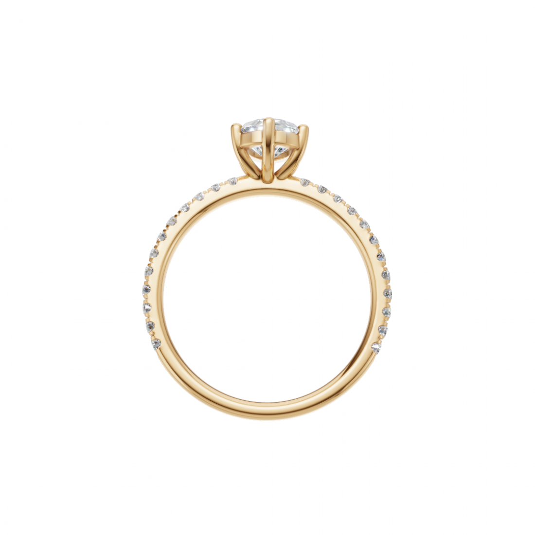 Pear Cut Diamond Ring with Pavé Band Pear Cut Diamond Ring with Pavé Band