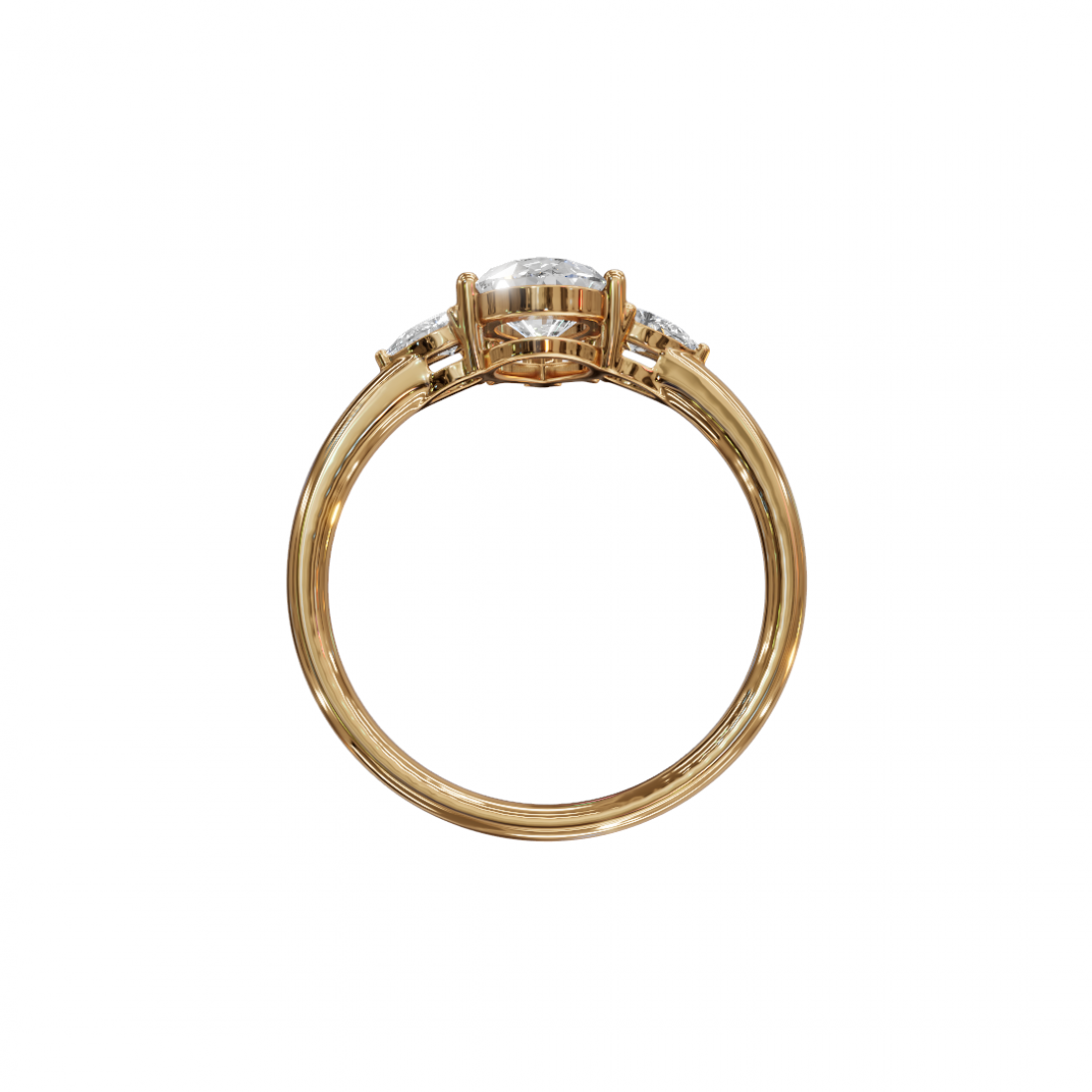 Trilogy Pear Diamond Ring 