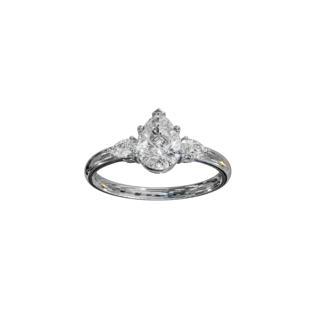 Trilogy Pear Diamond Ring 