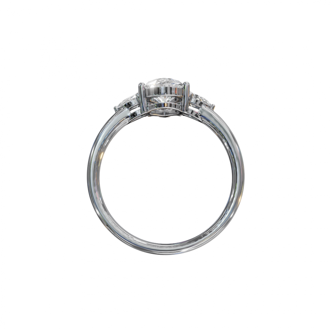 Trilogy Pear Diamond Ring 
