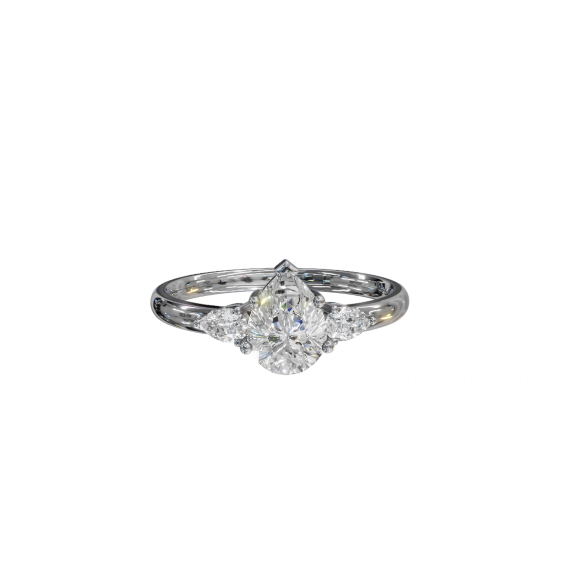 Trilogy Pear Diamond Ring 