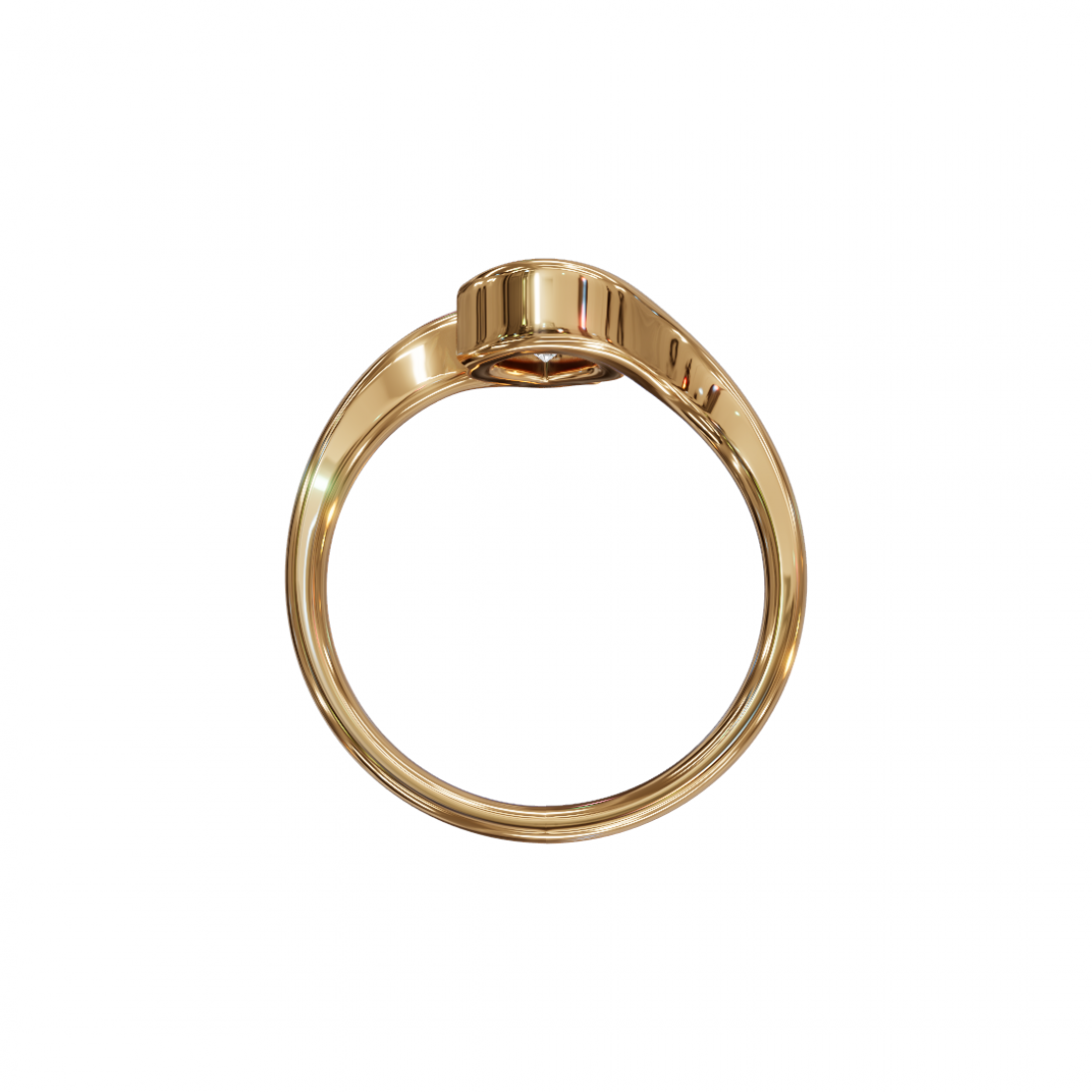 Tension Pear Diamond Ring