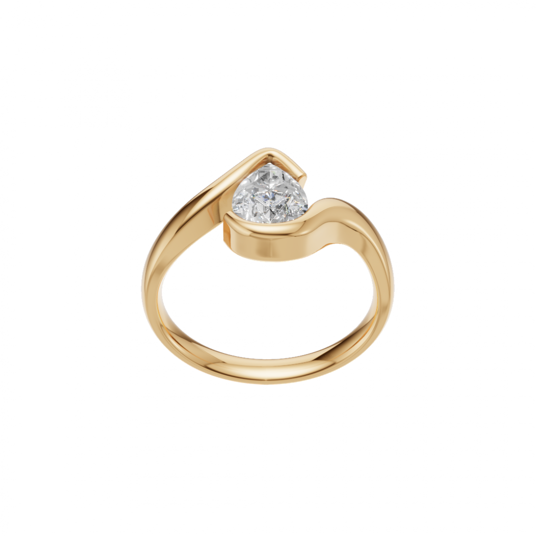 Tension Pear Diamond Ring