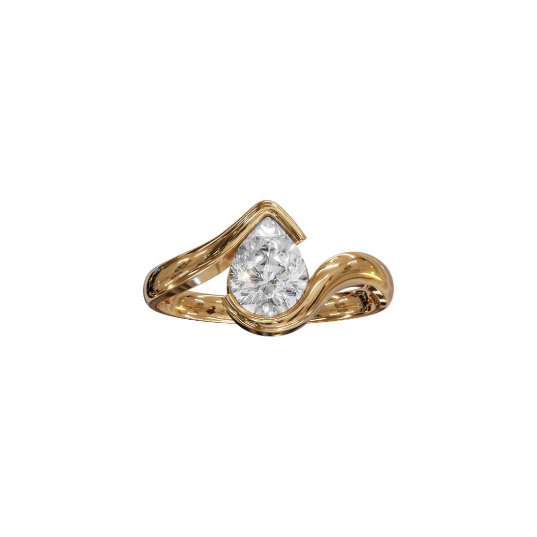 Tension Pear Diamond Ring