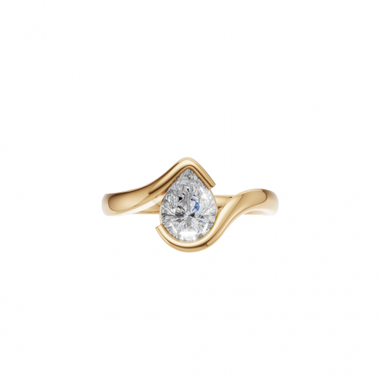 Tension Pear Diamond Ring