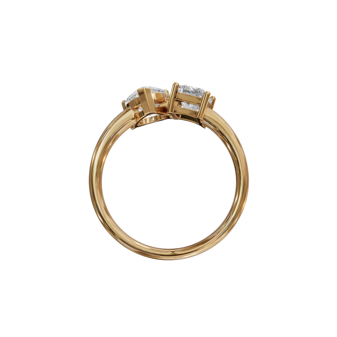 Toi et Moi Pear and Princess Diamond Ring