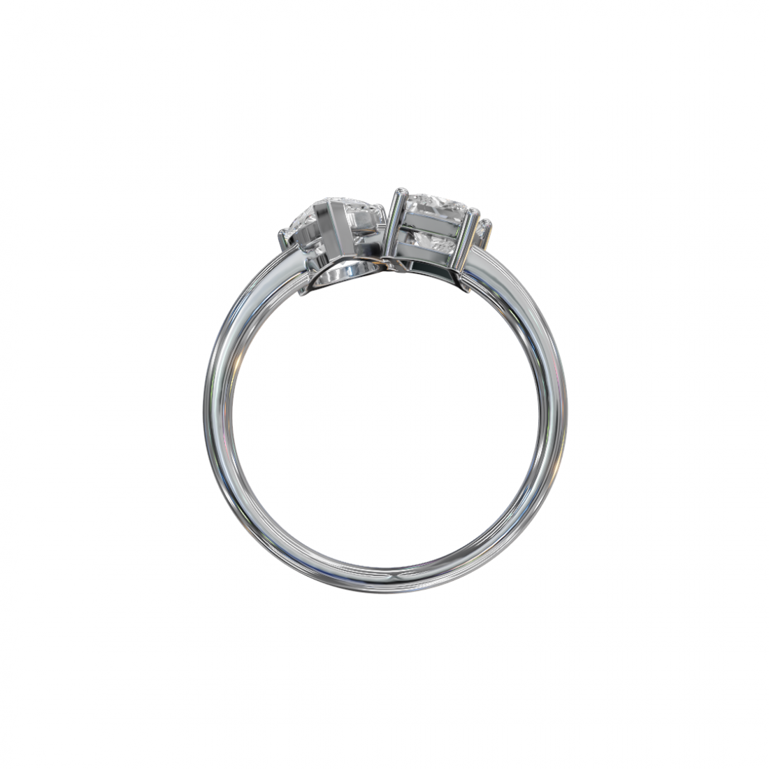 Toi et Moi Pear and Princess Diamond Ring