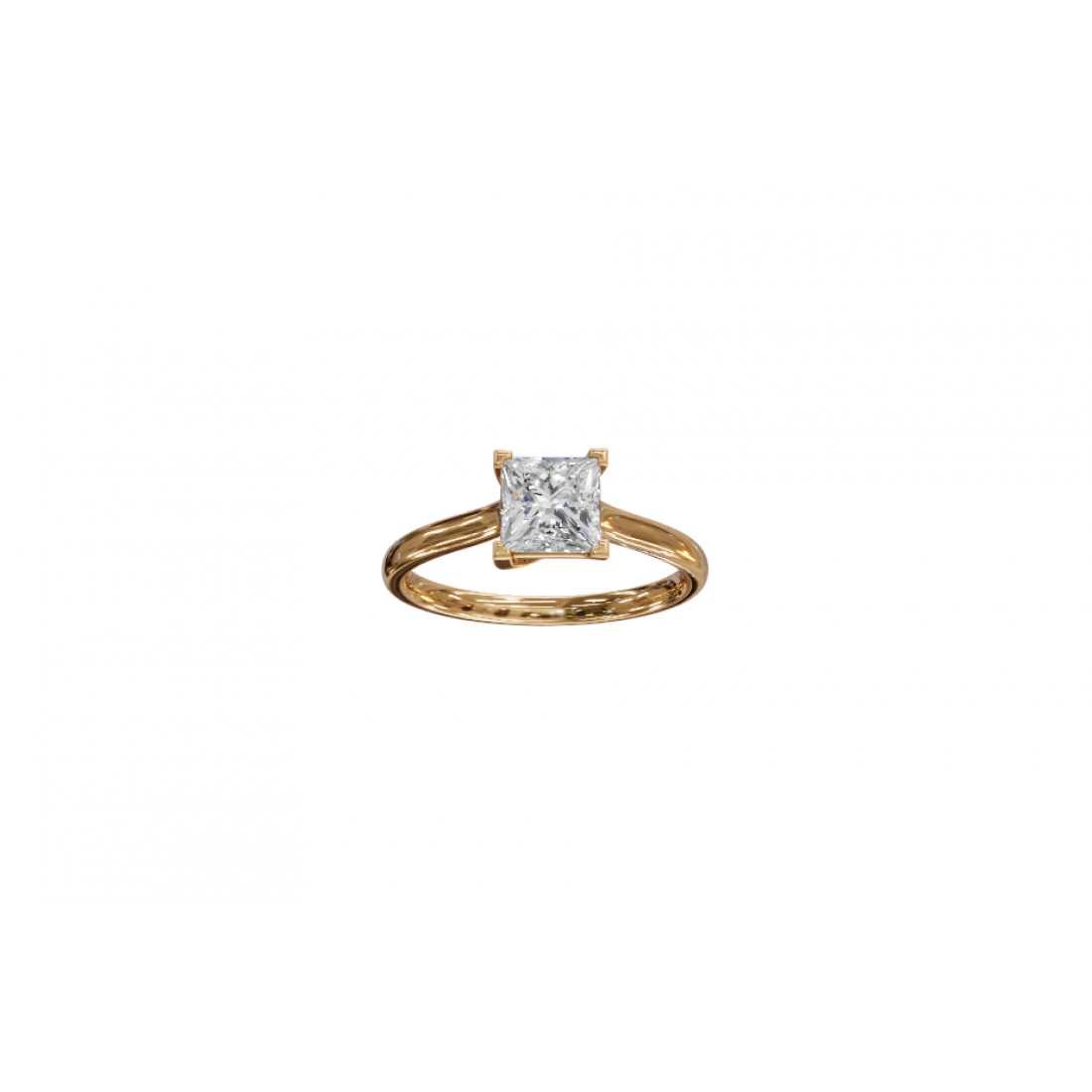 Princess-Cut Diamond Solitaire Ring 