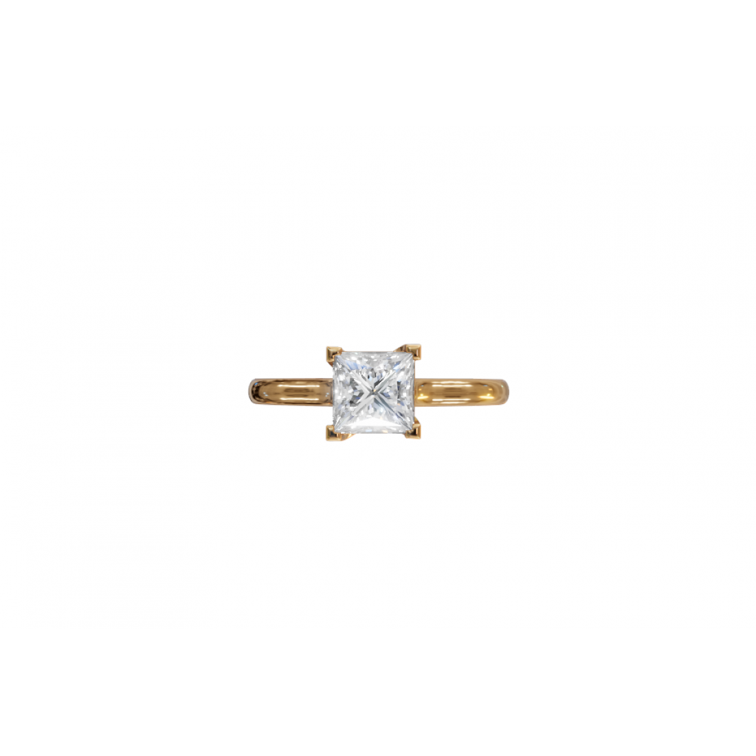 Princess-Cut Diamond Solitaire Ring 