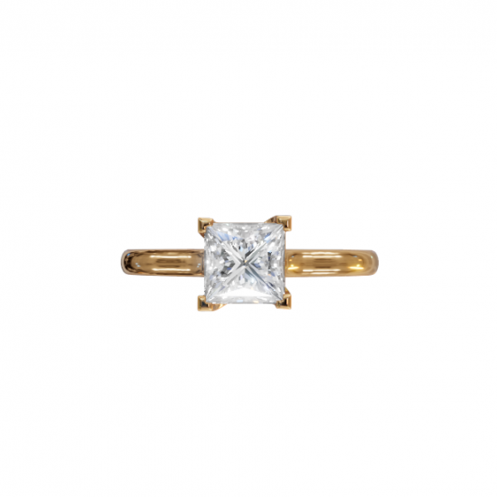 Princess-Cut Diamond Solitaire Ring 