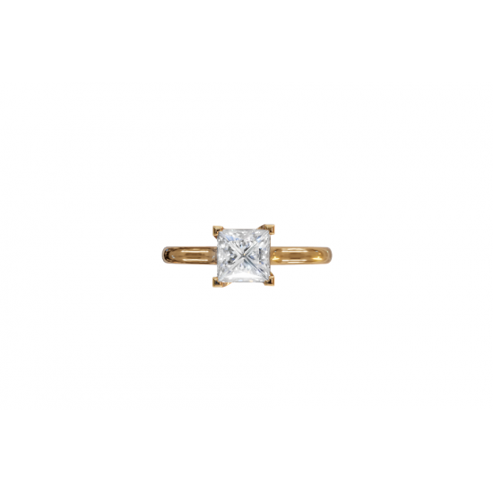 Princess-Cut Diamond Solitaire Ring 