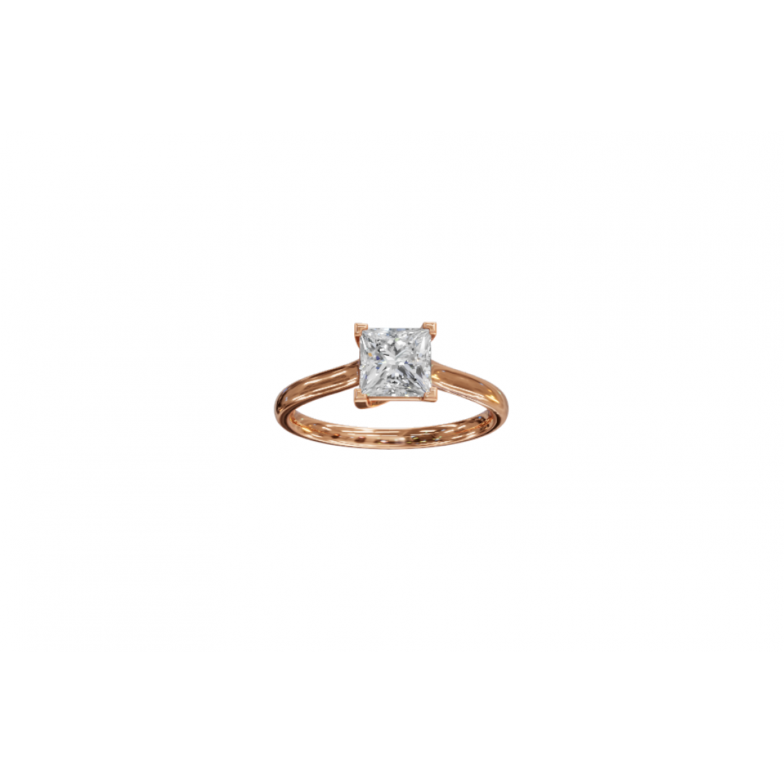 Princess-Cut Diamond Solitaire Ring 