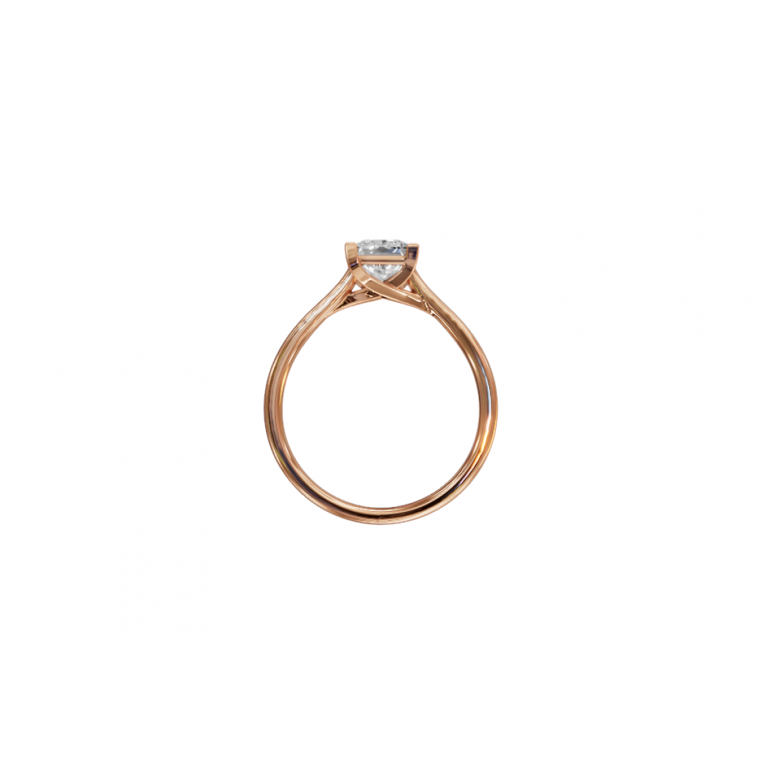 Princess-Cut Diamond Solitaire Ring 