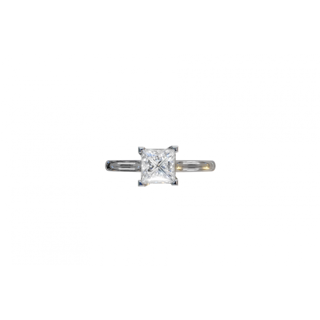 Princess-Cut Diamond Solitaire Ring 