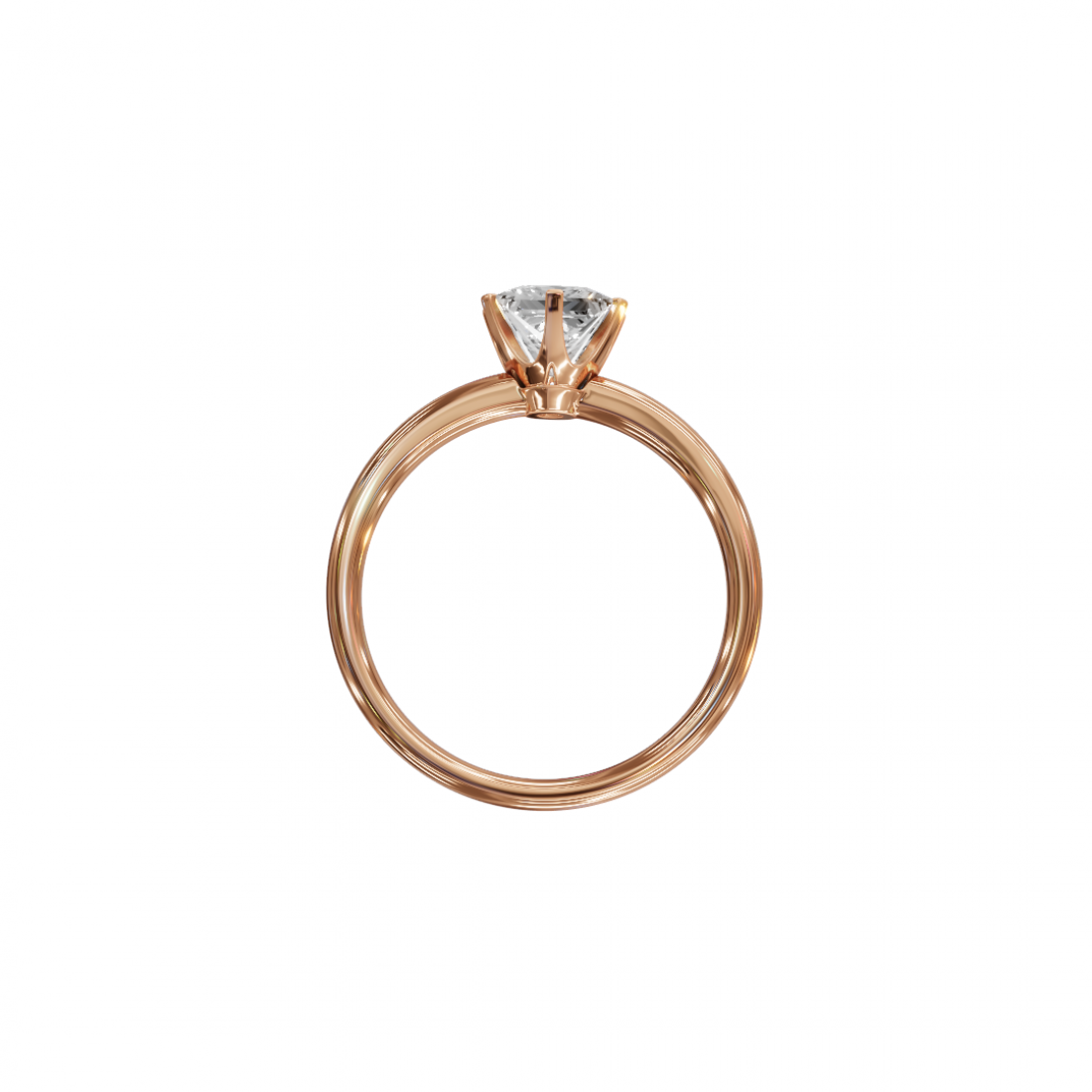 Six Prong Princess Cut Solitaire Ring 