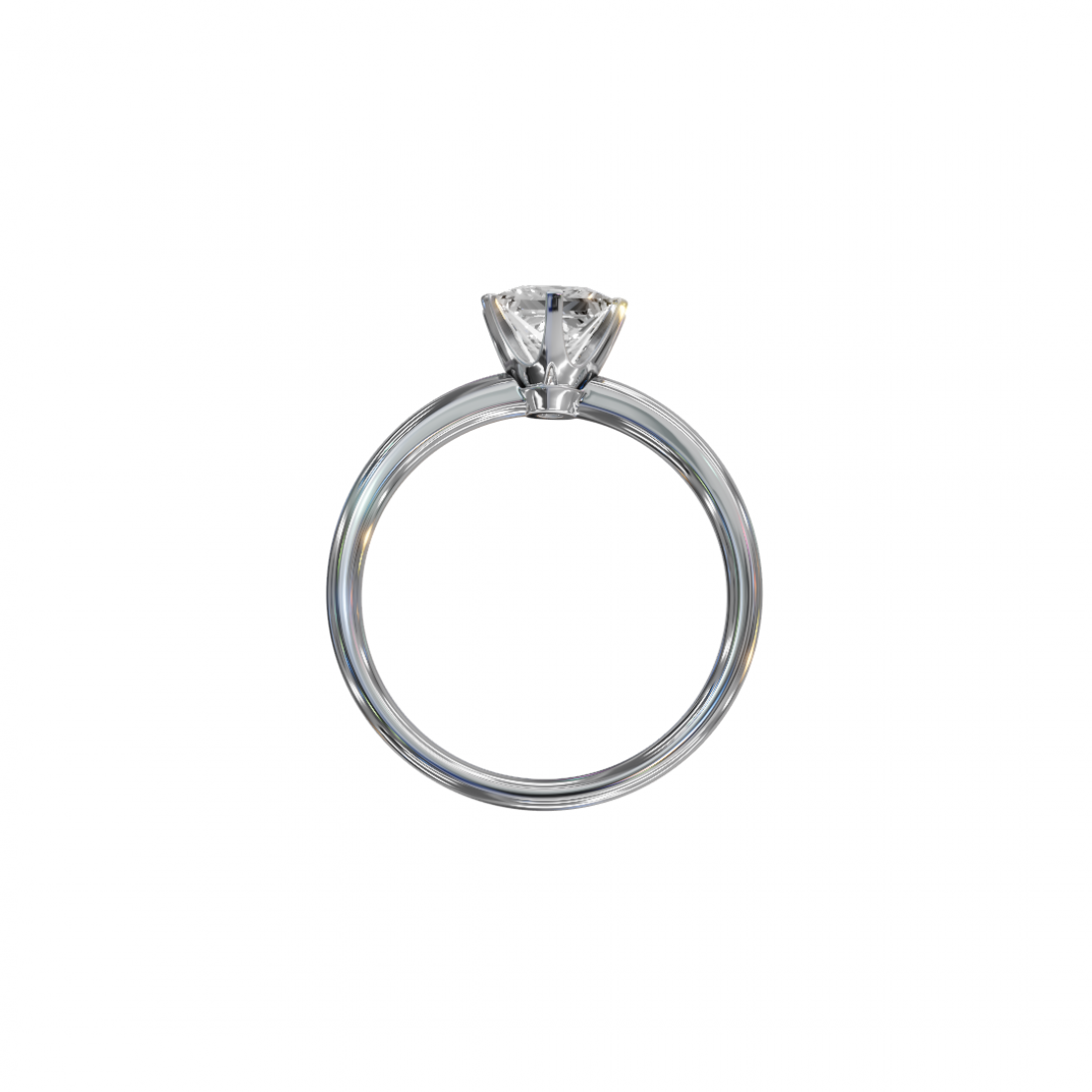 Six Prong Princess Cut Solitaire Ring 
