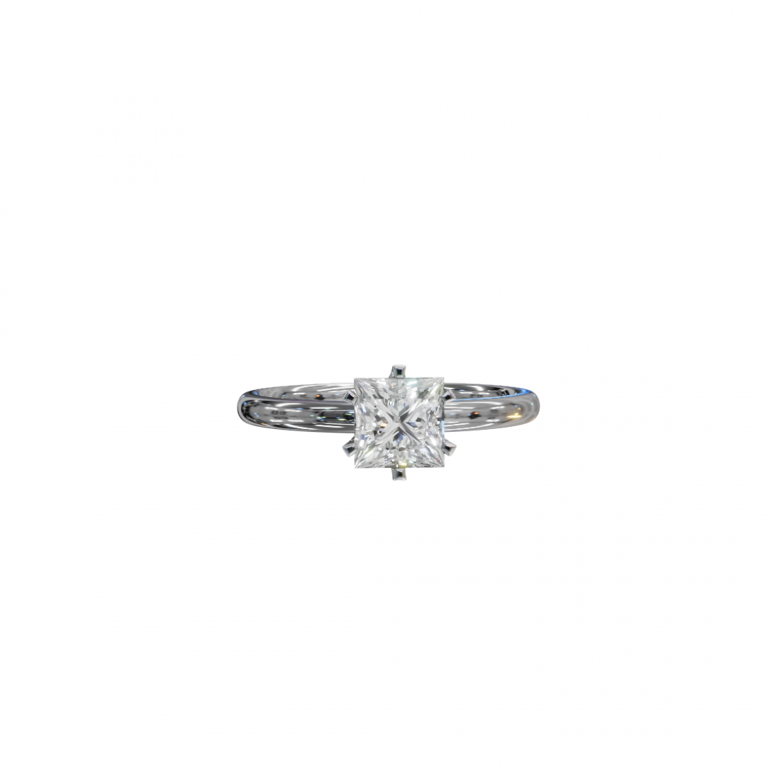 Six Prong Princess Cut Solitaire Ring 