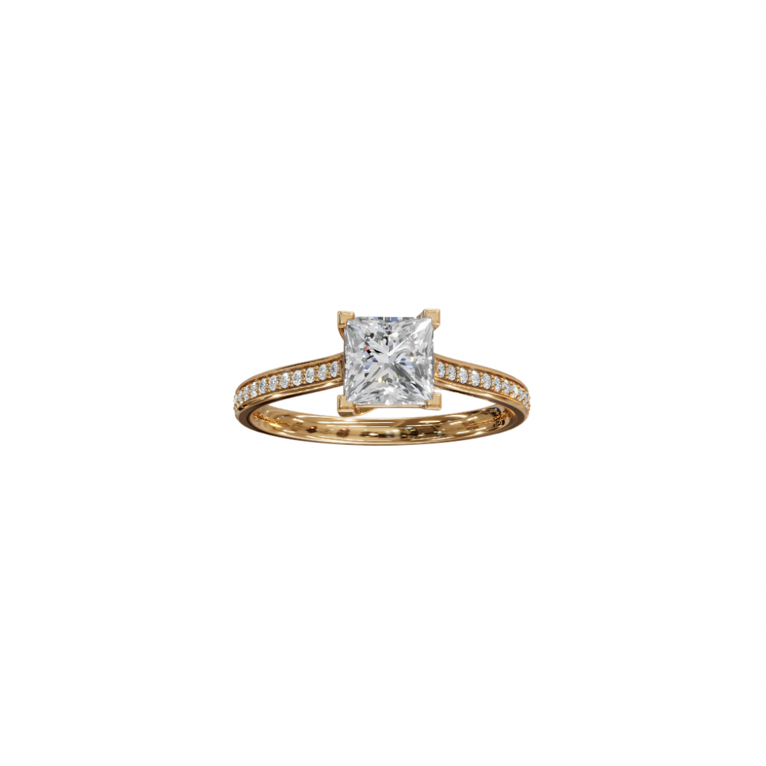 Princess-Cut Diamond Pavé Ring