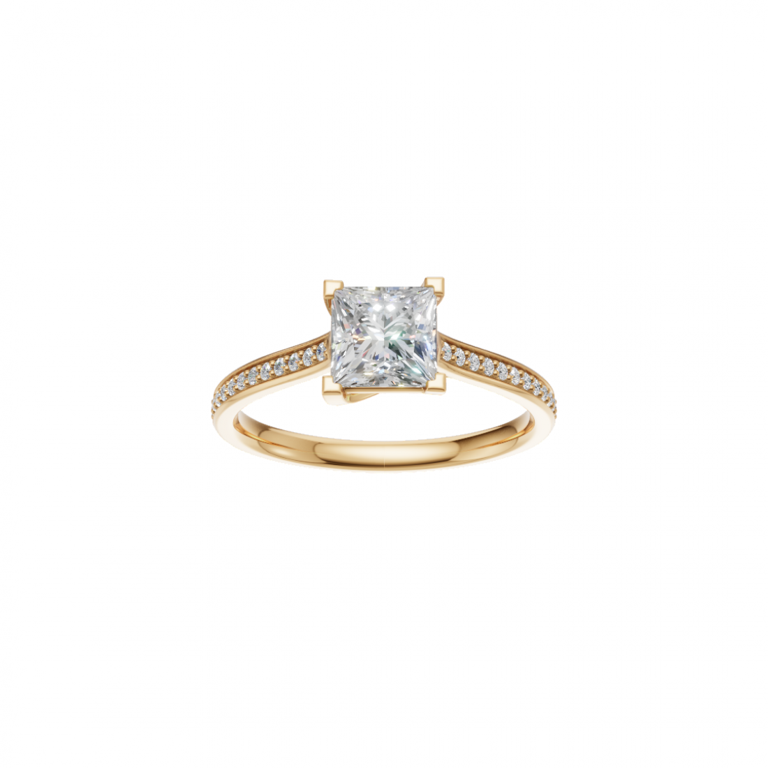 Princess-Cut Diamond Pavé Ring Princess-Cut Diamond Pavé Ring