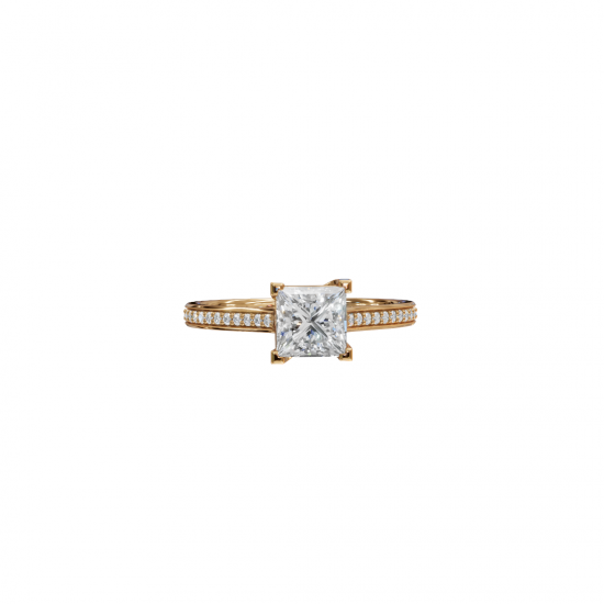 Princess-Cut Diamond Pavé Ring